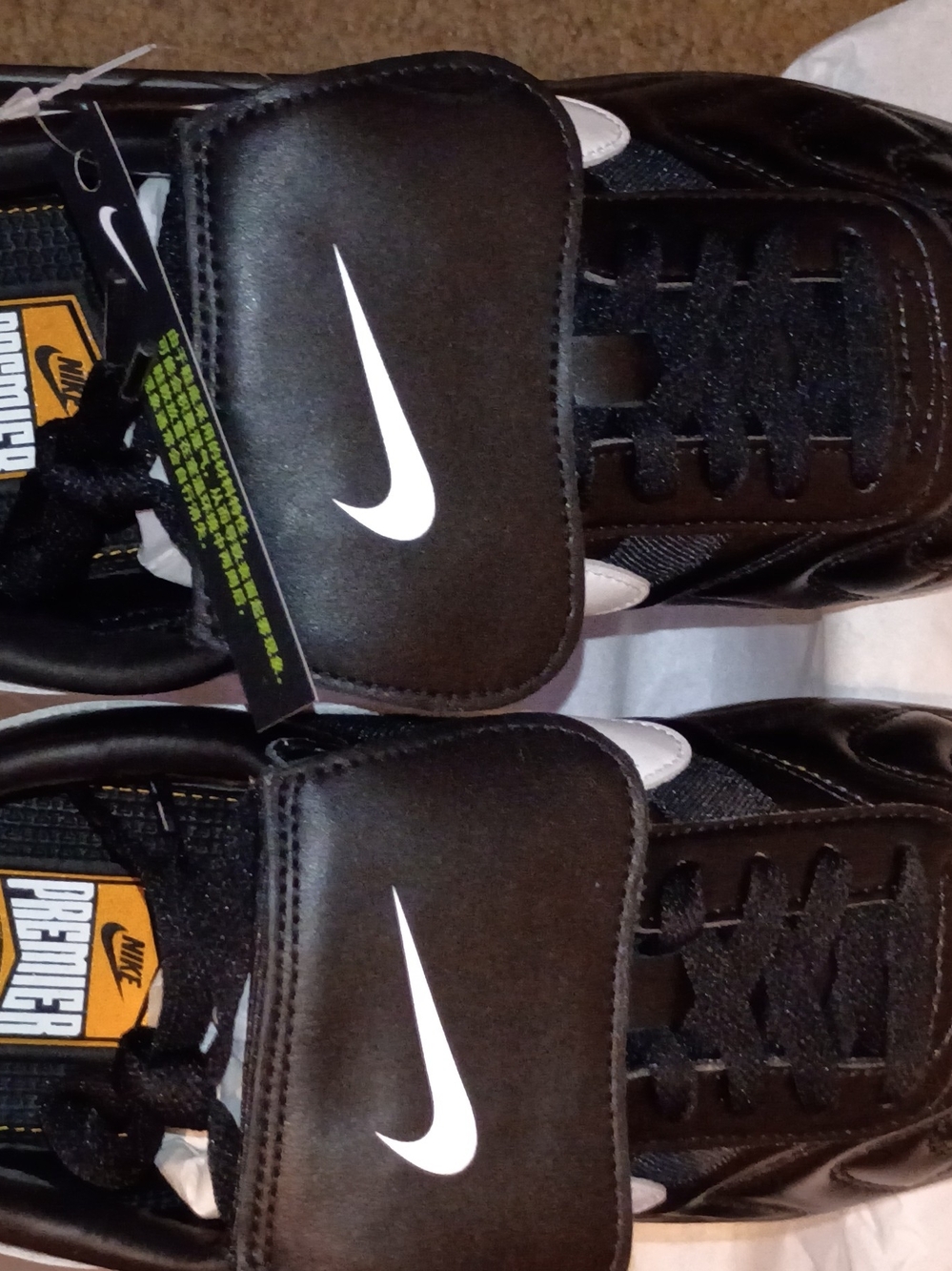 Men Nike ' Black & White Premier Soccer Shoes